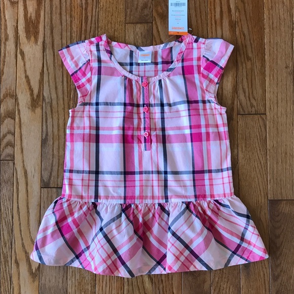 Gymboree Other - NWT Gymboree Pink Plaid Top Size 6 Girls short Sleeve Buttons
